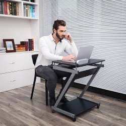 Kompakt computerbord med udtr�ksplade til tastetur - sort