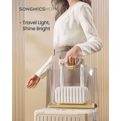 Smykkeskrin med spejl - kompakt rejseskrin til smykker - hvid