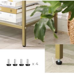 Sknk - konsolbord med hrdet glas og gyldent stel 100x30x73