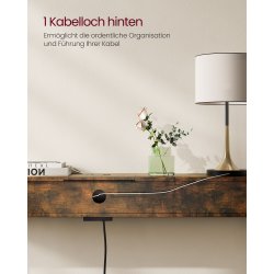 Konsolbord med strm - smalt sidebord - rustik brun 120x25x81