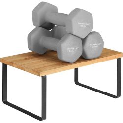 Hylder til bord - st med 2 stabelbare kkkenhylder - bambus