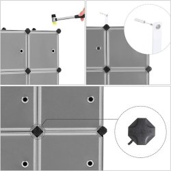 Opbevaringsskab - kubisk skab i plastik - plastikskab med 9 rum