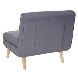 Sovestol - l�nestolsseng og g�steseng - lysegr� sovestol 75x185