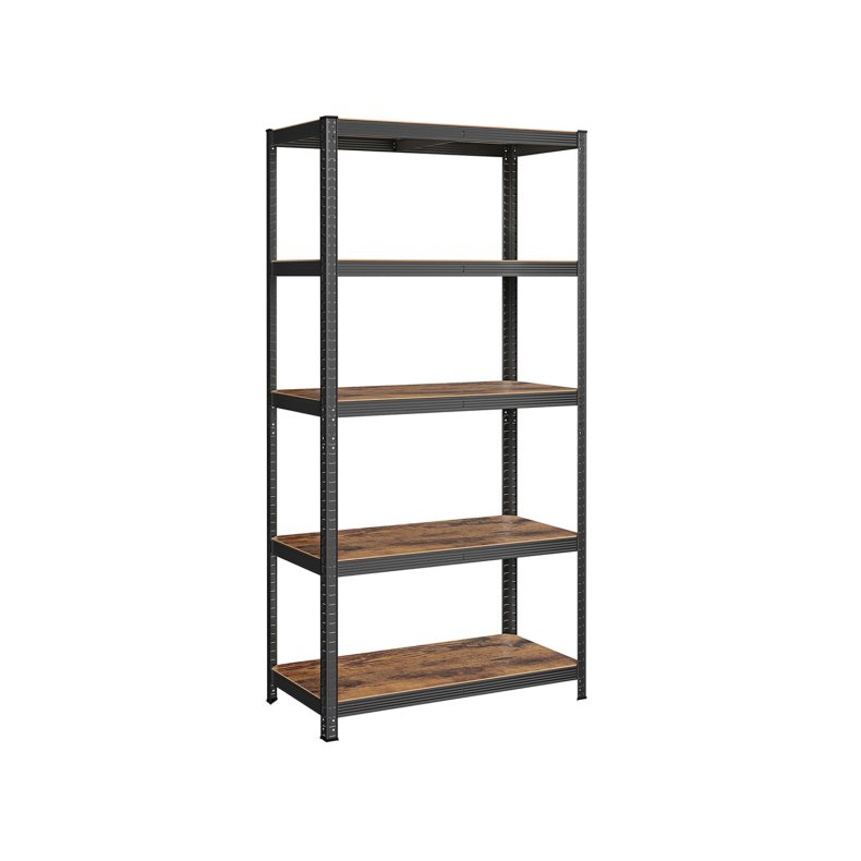 Stlreol - lagerreol - sort og rustik brun reol 200 x 120 x 60