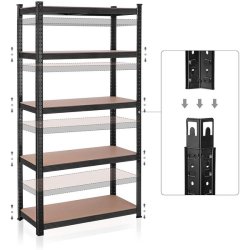 Stlreol - lagerreol - sort og brun reol 180 x 90 x 40