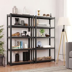 Stlreol - lagerreol - sort og rustik brun reol 150 x 75 x 30