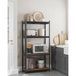 Stlreol - lagerreol - sort og rustik brun reol 160 x 80 x 40