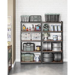 Stlreol - lagerreol - sort og rustik brun reol 180 x 90 x 40