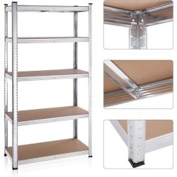 Stlreol - st med 2 lagerreoler - slv og brun 180 x 90 x 40