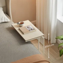 Sidebord - C-formet laptop bord til sofa og seng - beige
