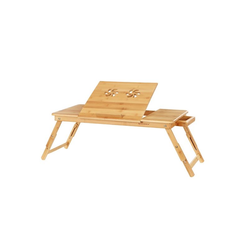 Brebar laptop stand i bambus - justerbar sammenklappelig