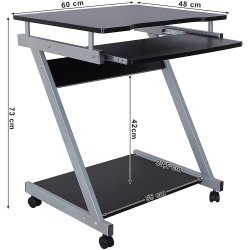 Kompakt computerbord med udtr�ksplade til tastetur - sort