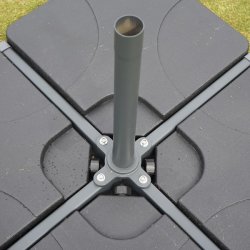 Markedsparasol  500 cm - stor rund parasol p  5 meter - antracit gr