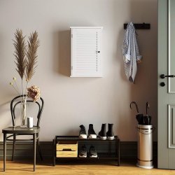 Badevrelsesskab - vghngt skab - medicinskab - hvid 40x16x60