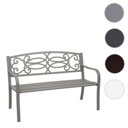 Bnk i metal - metalbnk - parkbnk i gr pulverlakeret stl - 127 cm