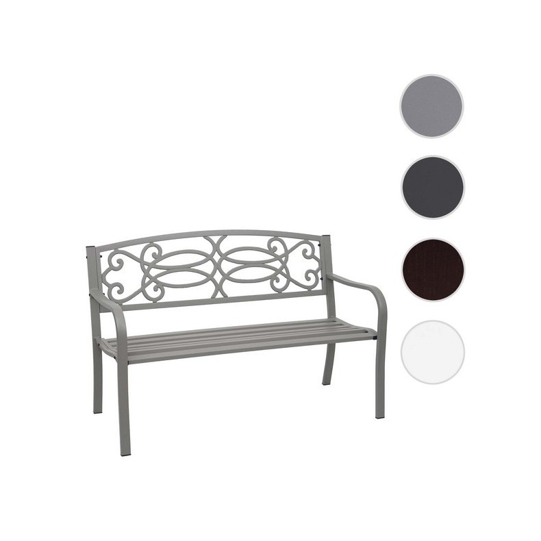 Bnk i metal - metalbnk - parkbnk i gr pulverlakeret stl - 127 cm