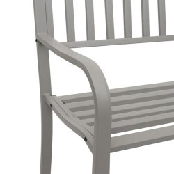 Metalbnk - bnk i metal - parkbnk i gr pulverlakeret stl - 127 cm