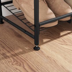 Skoreol med 3 hylder - stabelbart skostativ - sort metal