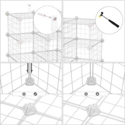 Opbevaringsreol - reol i trdnet - metalreol med 15 rum - hvid