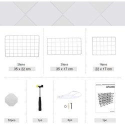 Opbevaringsreol - reol i trdnet - metalreol med 15 rum - hvid