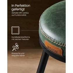 Barstol med kunstlder - st med 2 - sdehjde 65 cm - grn