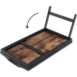 Morgenmadsbakke med ben - bakkebord til seng - rustik brun