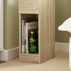 Sidebord - moderne sengebord med opbevaring - brun - 60x35x20