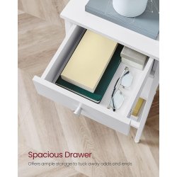 Natbord - sidebord i industrielt design - hvid 35x35x70