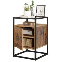 Natbord - sengebord i industrielt design - brun 40 x 40 x 60