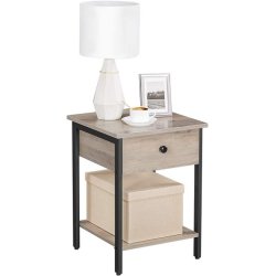 Sidebord - natbord i industrielt design - gr beige (greige) 40x40x55