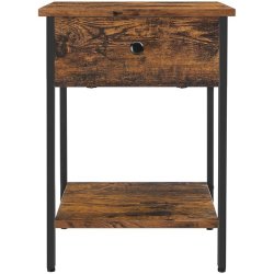 Sidebord - natbord i industrielt design - rustik brun 40x40x55