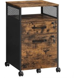 Sidebord - sengebord i industrielt design - rustik brun 42x44x69