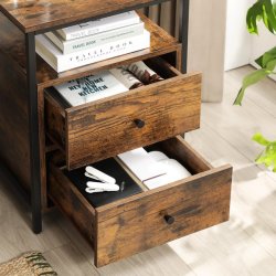 Sidebord - sengebord i industrielt design - brun 45 x 45 x 60