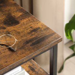 Sidebord - sengebord i industrielt design - brun 45 x 45 x 60