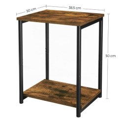 Sidebord - 2 sengeborde i industrielt design - rustik brun