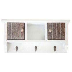 N�gle knager�kke med 2 skabe - brun hvid v�gskab n�gleskab