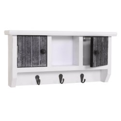 N�gle knager�kke med 2 skabe - rustik gr� hvid v�gskab n�gleskab