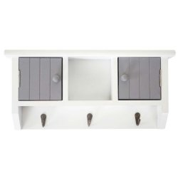 N�gle knager�kke med 2 skabe - gr� hvid v�gskab n�gleskab