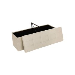 Bnk med kiste - siddebnk med opbevaring 110 x 38 x 38 - beige