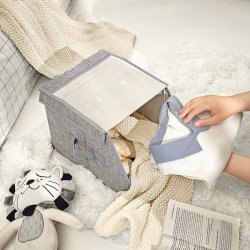 Opbevaringskasser - 3 stabelbare opbevaringssker - gr stof