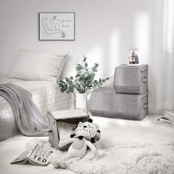 Opbevaringskasser - 3 stabelbare opbevaringssker - gr stof