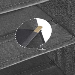 Hngende garderobe i gr stof - frithngende opbevaringshylder