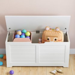 Opbevaringskiste 100 x 40 x 46 - stor opbevaringsboks - hvid