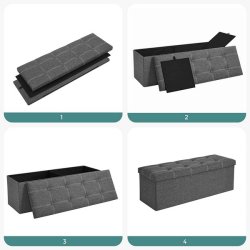 Bnk med kiste - siddebnk med opbevaring 110 x 38 x 38 - gr