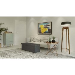 Bnk med kiste - siddebnk med opbevaring 110 x 38 x 38 - mrkegr