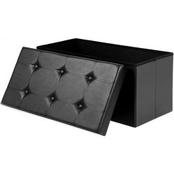 Entrebnk - skammel med kiste 76 x 38 x 38 - sort kunstlder