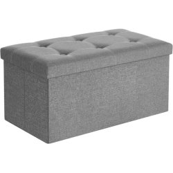 Bnk med kiste - siddebnk med opbevaring 76 x 38 x 38 - lysegr