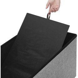 Bnk med kiste - siddebnk med opbevaring 76 x 38 x 38 - lysegr