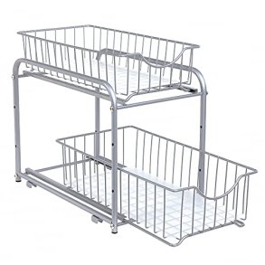 Opbevaringskurve - 2 udtrkskurve til skab og bord - gr metal