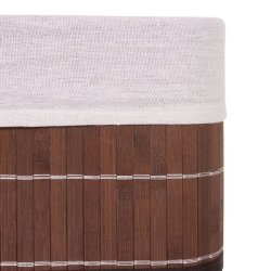 Opbevaringskurve i bambus - st med 3 kurve/kasser til hylde opbevaring  ~ Brun